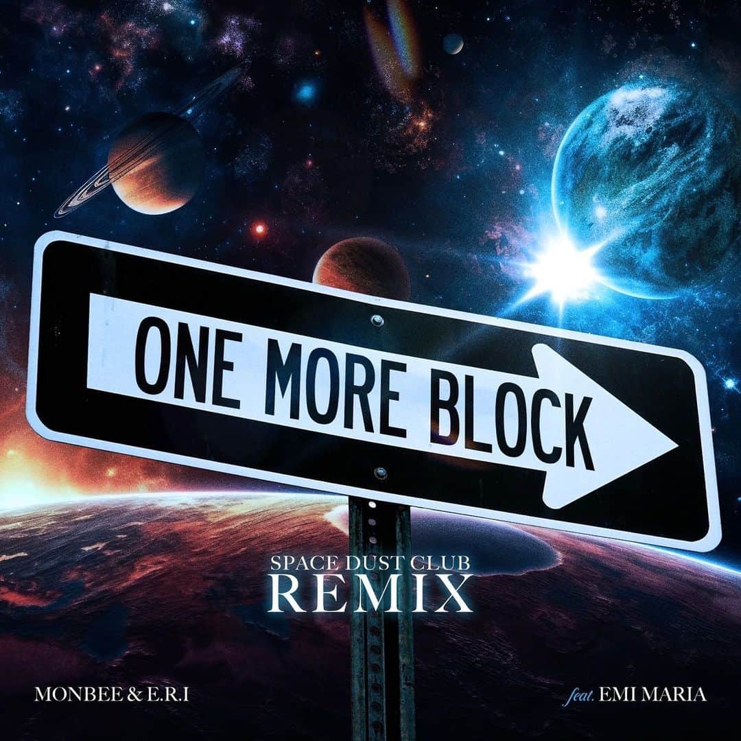 EMI MARIAのインスタグラム：「It's coming....🪐☄️🕉️Space Dust Remix🪐😳 お楽しみに！  2023.12.13 (WED)  MONBEE & E.R.I - One  More Block (feat. EMI MARIA)［Space Dust Club Remix］ https://linkco.re/ntzXTU6n  Remix : @spacedustclub  Artwork : @djnonkey  Movie : Dymon (S../Design) Mastering : @shiota_hiroshi  Recording : Katsumi Suyama」