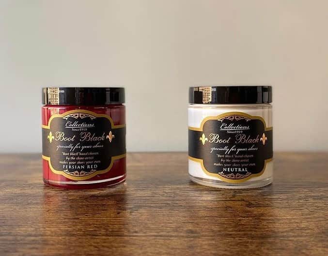 bootblack_officialのインスタグラム：「⚜️NEW COLOUR⚜️ Collections Shoe Cream Persian Red & Neutral  #bootblackshoeshine#bootblackshoecare#highshine#shoecare#shoeshine#shoepolish#shoegazing#shoestagram#leathershoes#madeinjapan#japanmade#japan#classicshoes#dressshoes#shoegram#mirrorshine#shoeaddiction」