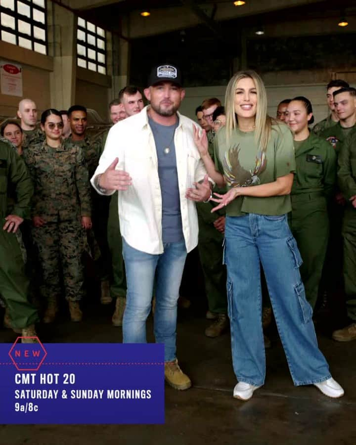 カントリー・ミュージック・テレビジョンのインスタグラム：「Our very own US @marines join #cmtHot20 from Okinawa Japan 🇺🇸   Salute our brave men and women in uniform with @michaelraymusic and celebrate our 2023 greatest moments all right now on CMT!」