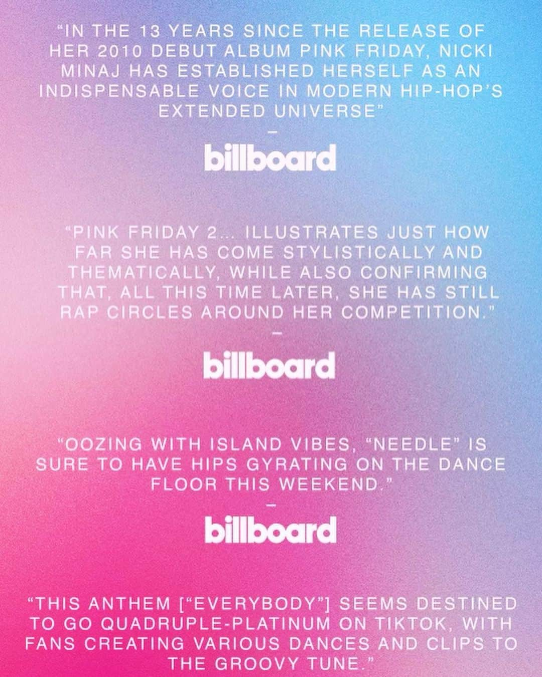 ニッキー・ミナージュのインスタグラム：「🥹🫶🏽Just gratitude & a bit of shock I guess. Barbz, you guys are the real MVP’s & everyone knows it. 😉」