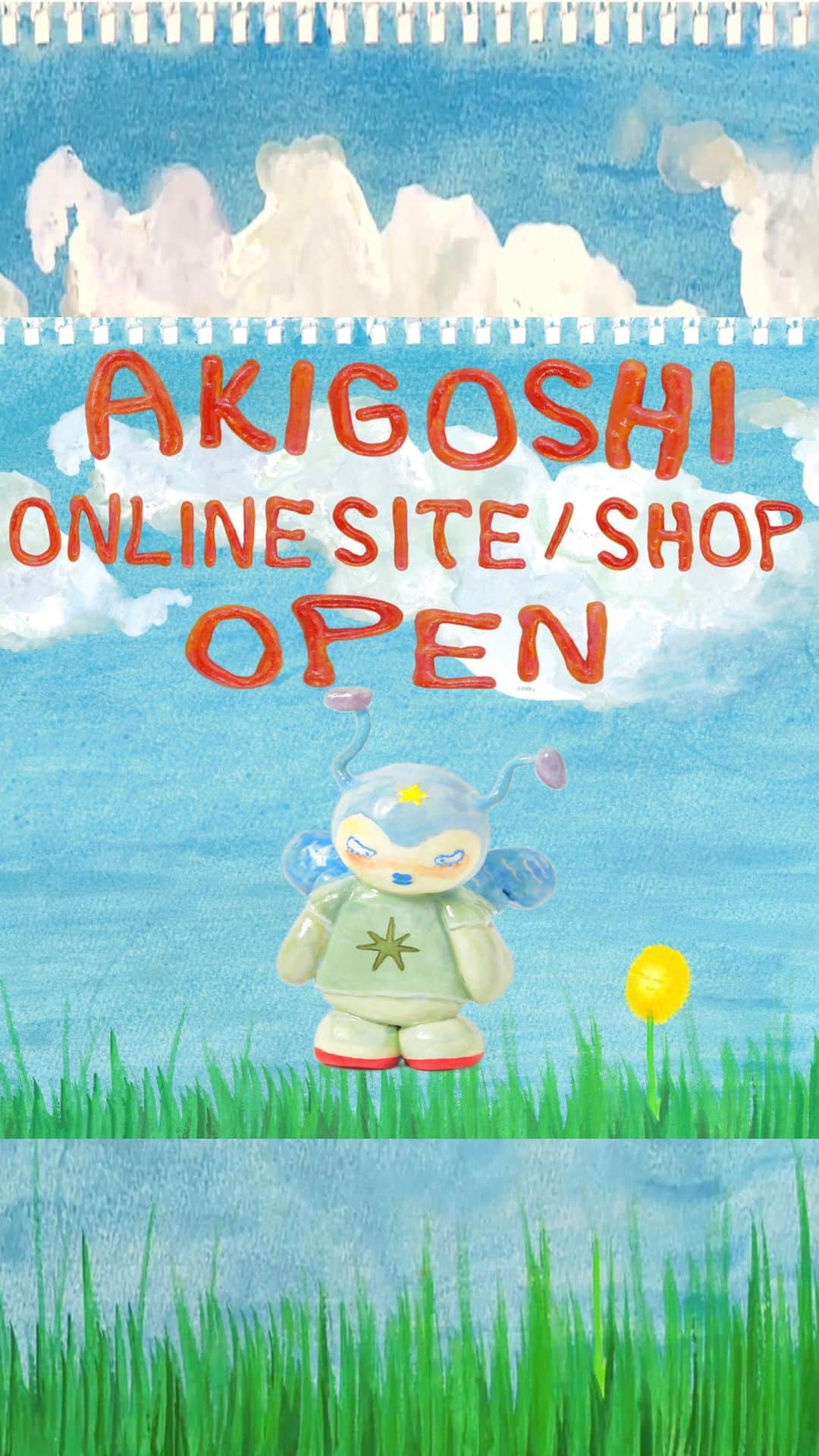 木越明のインスタグラム：「⭐️NEWS⭐️ AKIGOSHI ONLINE WEBSITE & SHOP has opened！  LINK in BIO!!  ……………………………………………  クレイアート、イラスト、絵画！ アニメーション、インスタレーション！ 漫画、tシャツ、そして音楽！ AKIGOSHIの全ての作品のアーカイブがジャンルごとに見れるウェブサイト！  そして作品・商品を購入できるオンラインショップ！  プロフィールのリンクにあります！ AKIGOSHIWORLDに遊びに行ってねネネ⭐️  ……………………………………………  From clay art, illustrations, paintings, animations, installations, manga, t-shirts, and even music,,, You can see all the archives of AKIGOSHI's artworks by genre on this website! And an online store where you can purchase AKIGOSHI’s works and products is now open!  You can find it in the link in my profile! Please visit AKIGOSHI WORLD!  #akigoshinoyatsu #clayart #art #animation #bug #characterdesign #clay #ceramics #ceramica #character #japaneseart」