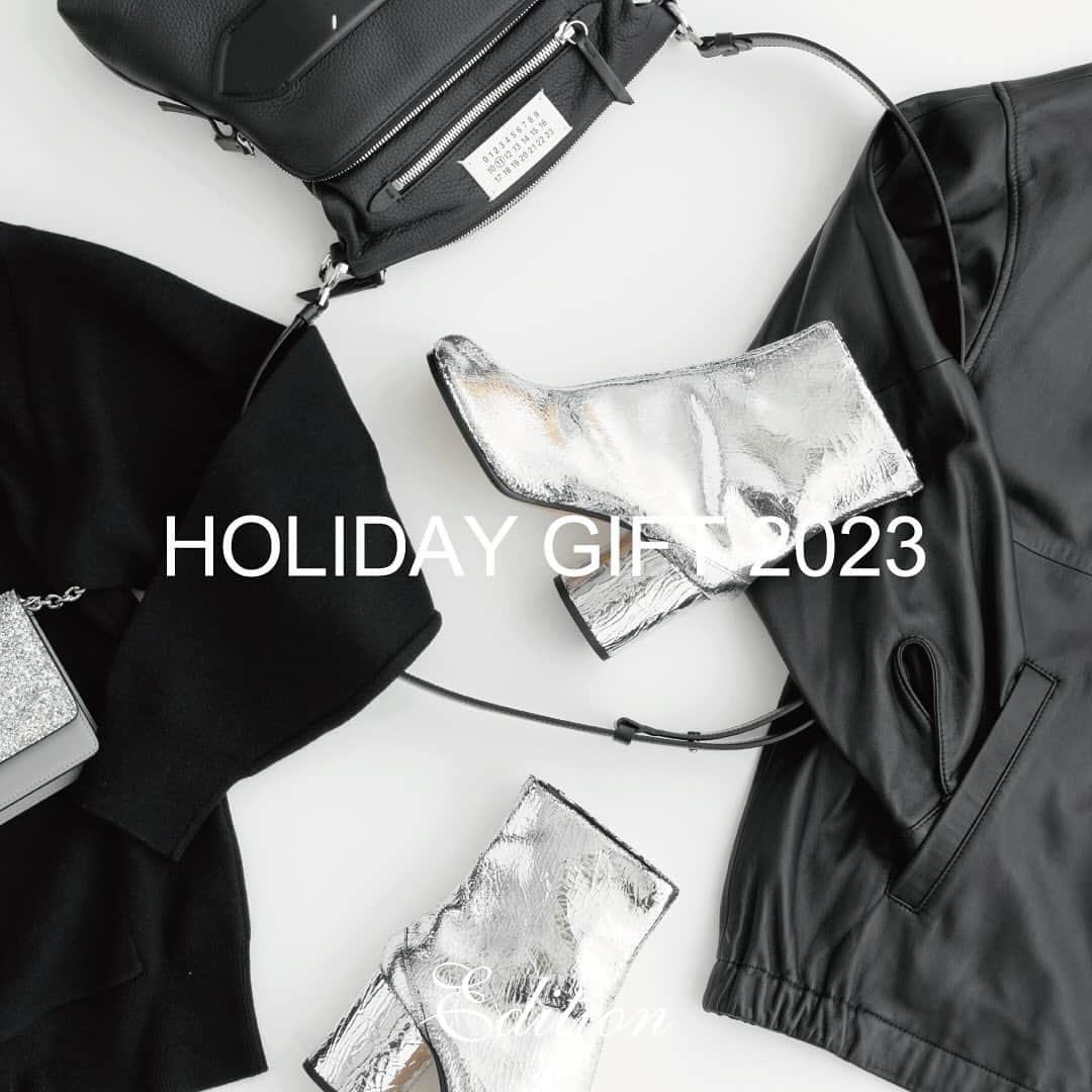 エディションのインスタグラム：「〈HOLIDAY GIFT 2023〉  P.2 BOOTS Maison Margiela 38-01-35-01014 / ¥195,800 (tax in)  P.3 BAG Maison Margiela 53-03-35-03013 / ¥269,500 (tax in)  #maisonmargiela #fw23 #edition_holidaygift2033 #edition_jp #tomorrowland_jp」