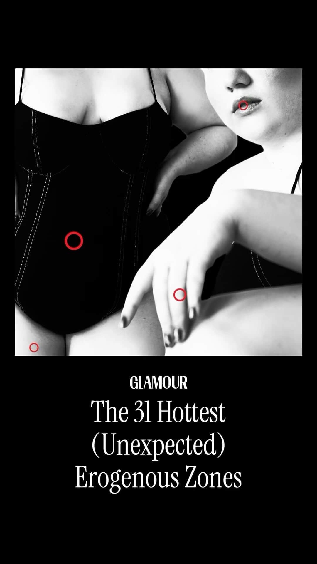 Glamour Magazineのインスタグラム：「Who knew a little stroking of the armpits could be such a turn-on? When it comes to erogenous zones—those crazy-sensitive hot spots that can take you from zero to gotta-have-it-right-now—your lips, nipples, and genitals barely scratch the surface. At the link in bio, we examine the highly sensitive areas you may never have even thought to explore.」