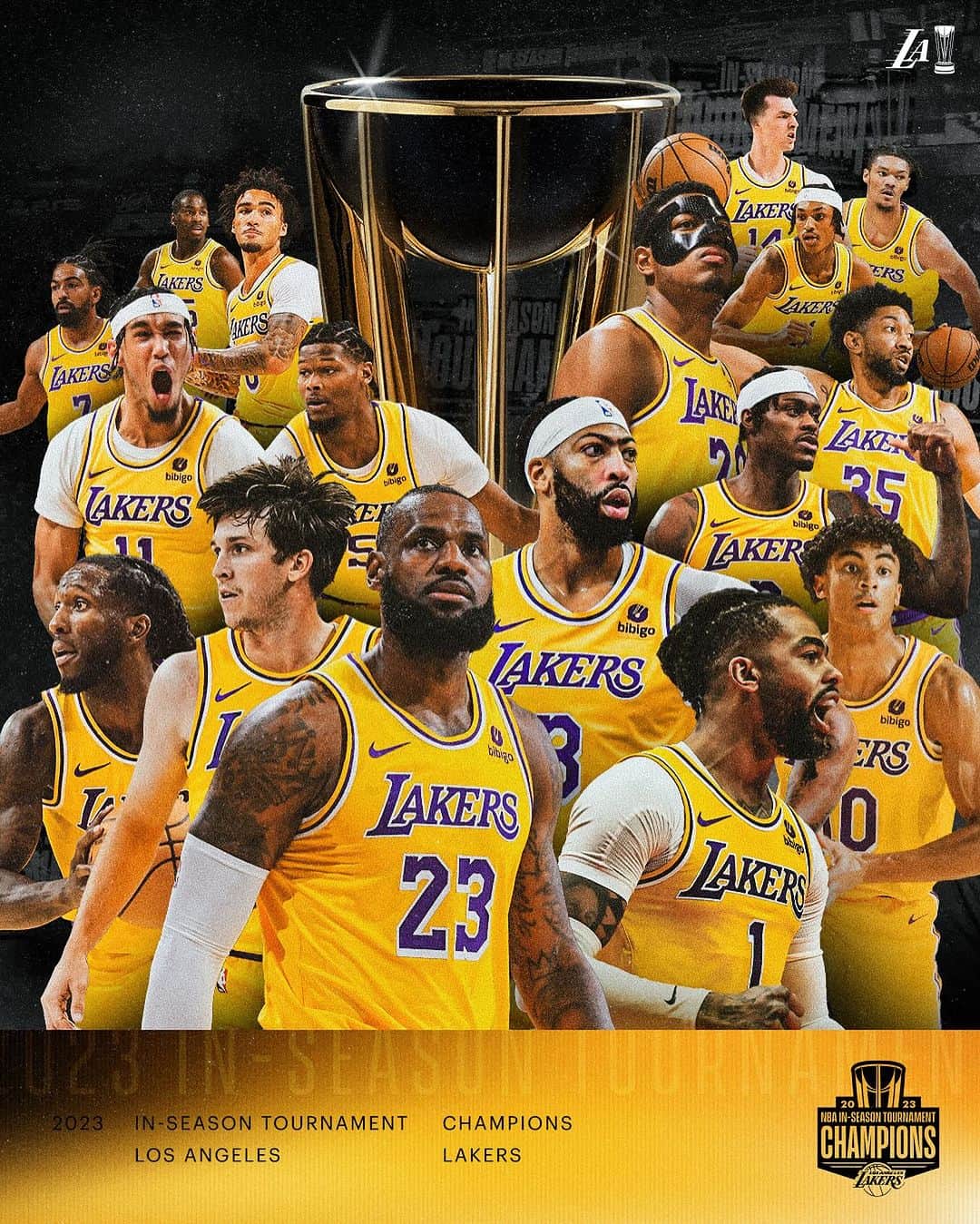 Los Angeles Lakersのインスタグラム：「The first ever In-Season Tournament Champions: Your Los Angeles Lakers」