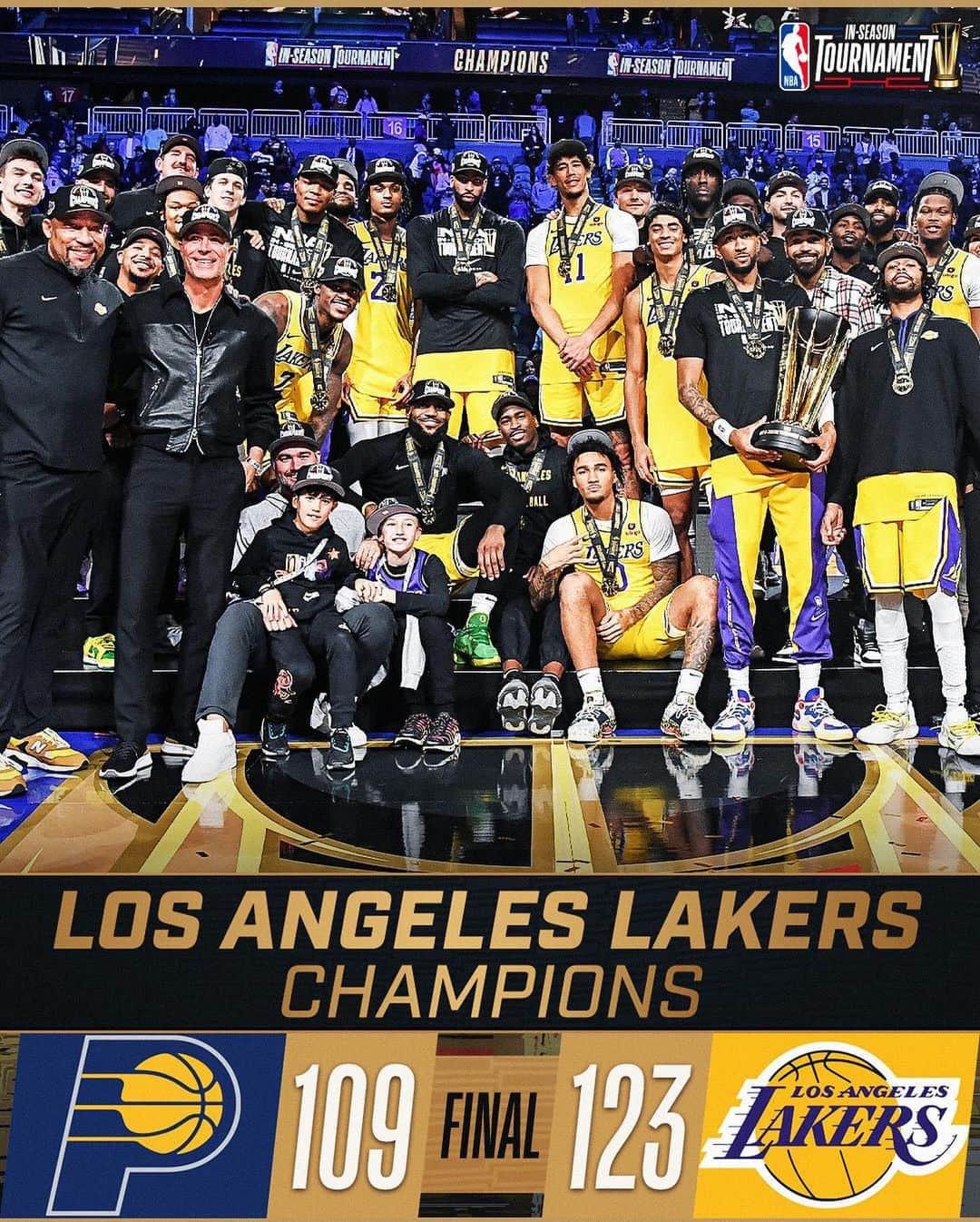 NBAさんのインスタグラム写真 - (NBAInstagram)「The @lakers with the first-ever NBA In-Season Tournament Championship, 123-109! 🏆」12月10日 14時44分 - nba