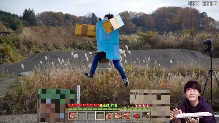 すしらーめん《りく》のインスタグラム：「今年、YouTubeマルチクリエイターの中で1番再生された動画になんとこちらの動画が選ばれました！！！！！！しかも3位にはオールバックの動画もランクインした…こんな事あるんだ…お陰様すぎる🙇‍♂️」