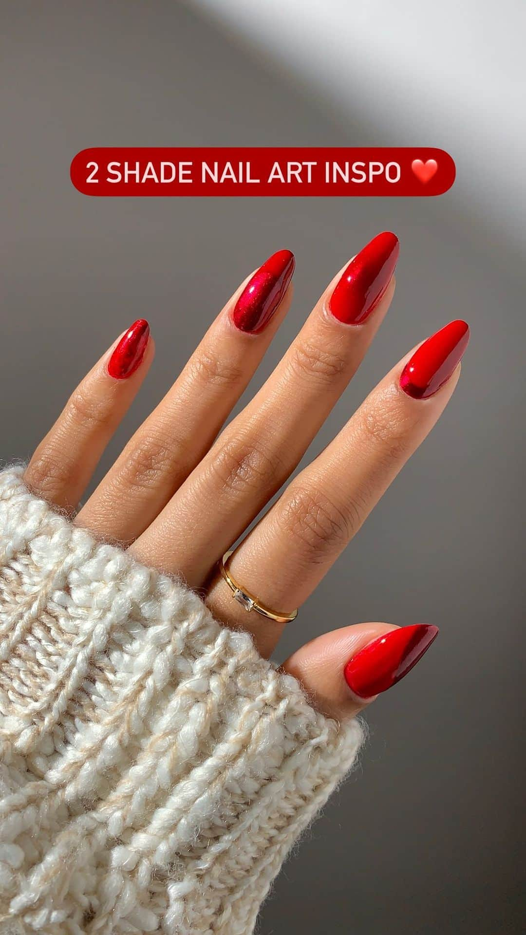 OPIのインスタグラム：「2 shades, 5 ways.❣️  Which Big Apple Red + I’m Not Really A Waitress design are you trying?! 💈 Abstract swirl 🗼 French cuff 🔮 Aura gradient 💄 Two-tone french  🍭 Marble effect   #OPI #OPIObsessed #HolidayNails #rednails #frenchnails #auranails #marblenails」