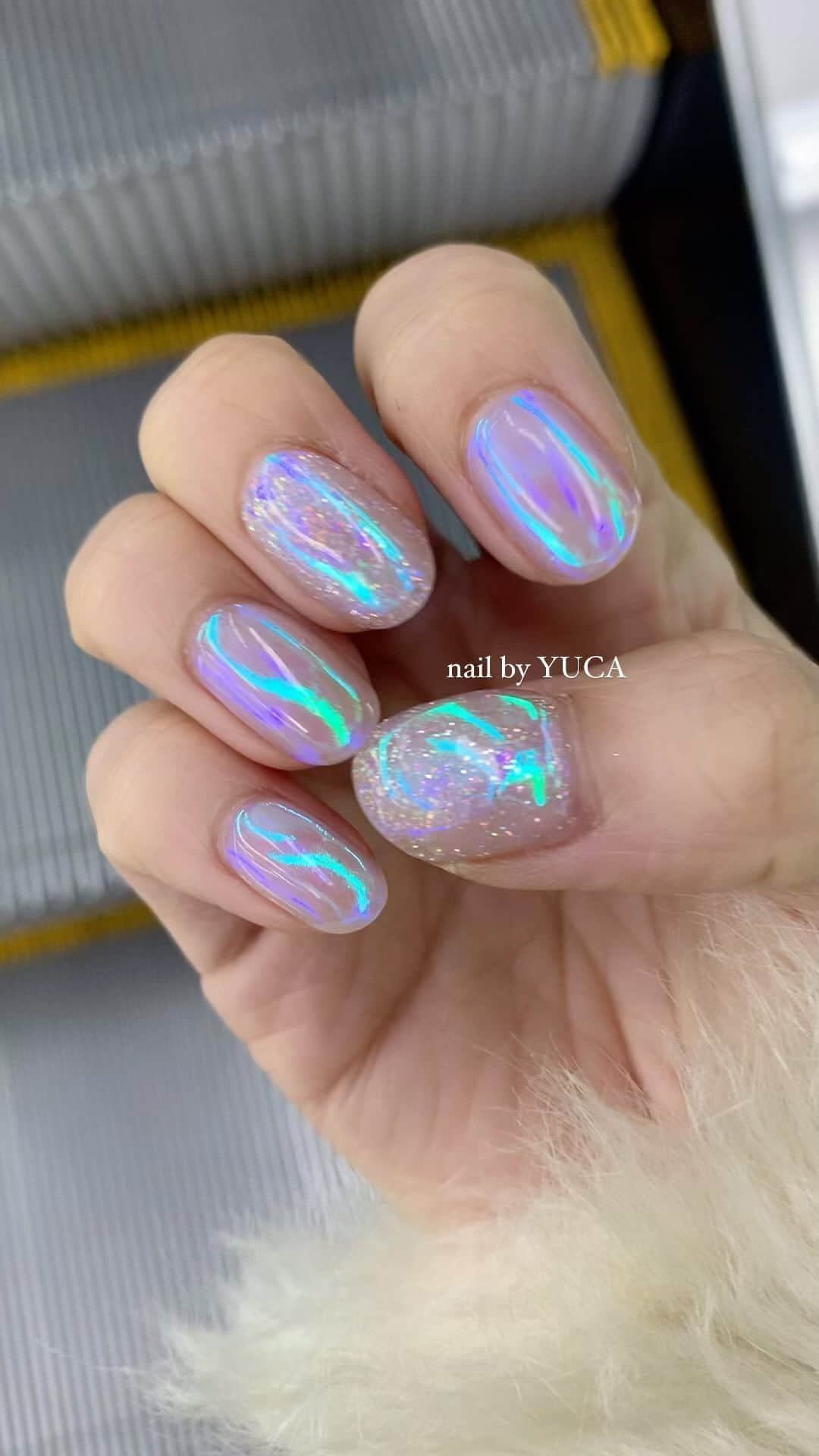 YUCAのインスタグラム：「URUURU🫧 ⁡ ⁡ ⁡ #uruurunail #うるうるネイル  #nail #ネイル #젤네일 #네일  #tettynail #유카네일 #美甲 #yucanail」