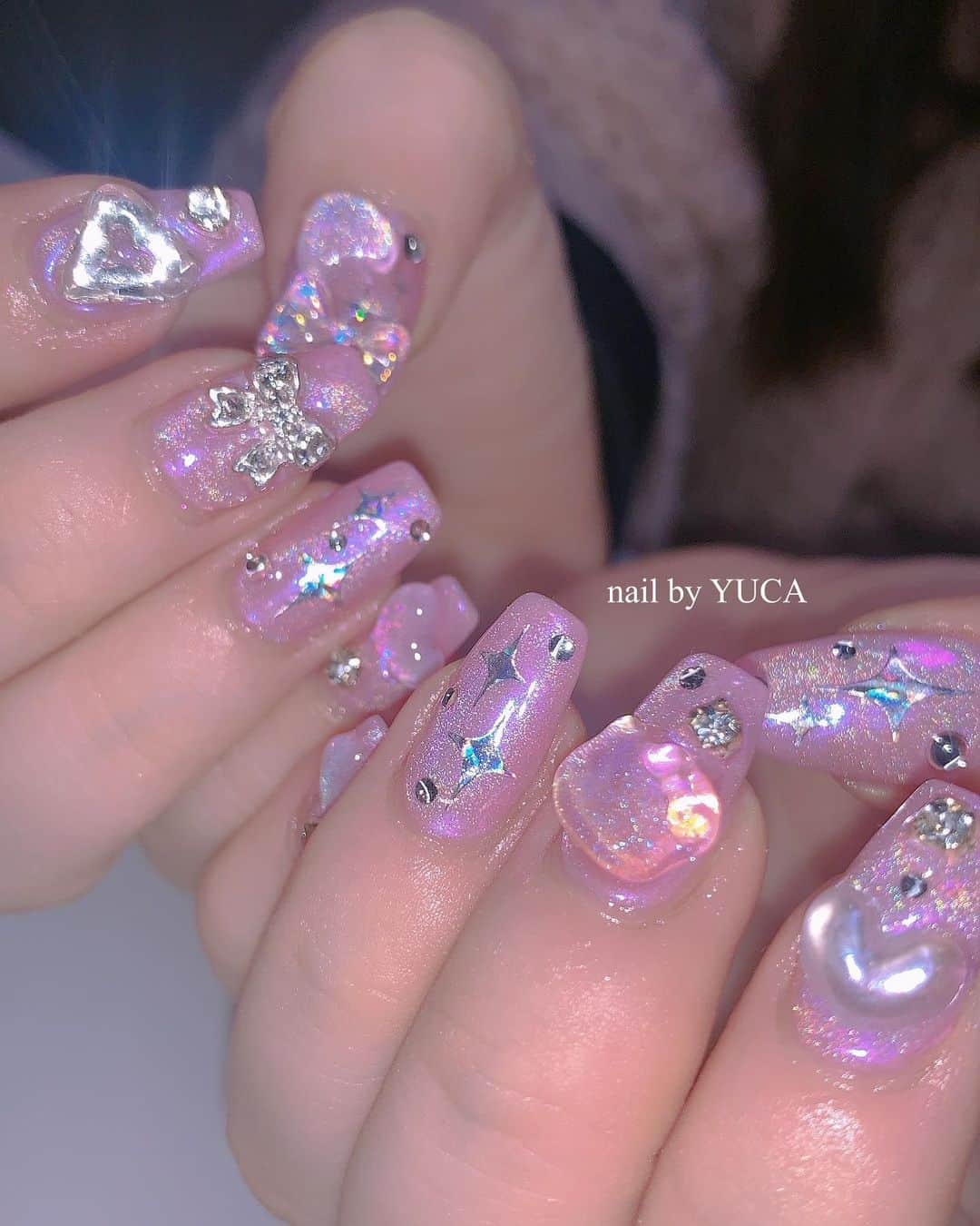 YUCAのインスタグラム：「💕🎀🫧 ⁡ ⁡ ⁡  #nail #ネイル #젤네일 #네일  #tettynail #유카네일 #美甲 #yucanail」