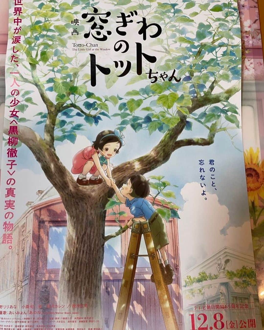 マーナのインスタグラム：「🎥  映画『窓際のトットちゃん』を観てきたよ  子供の頃に 本で読んでいた窓際のトットちゃん  黒柳徹子さんの天真爛漫な可愛い魅力に子供の頃からずっとファンでしたのでアニメ映画になるのは本当に嬉しくて嬉しくて  とても綺麗な温かいアニメとトモエ学園の素晴らしさと校長先生に感動しトットちゃんワールドに終始涙が止まらず呼吸戻すの大変なくらい感情爆注入してました  素敵なトットちゃんグッズもゲットできました 電車が動くボールペン🖊️クリアファイル📄ふせん 冊子は映画を観た後に読むと楽しいです。 当時を正確に描き伝える苦労や拘り、制作する沢山の方と徹子さんの想いを知ることができ更に感動しました  細部の景色やトットちゃんのお家やトモエ学園を一時停止しながら観たくなりました。家で鑑賞できる形で発売されると良いなぁ🫧  #続編期待 #トモエ学園に通ってみたかった  #徹子の気まぐれTVに癒される #うちの愛犬娘トットちゃんは黒柳徹子さんから命名しました #窓際のトットちゃん  #黒柳徹子　さん #トットちゃん #映画窓際のトットちゃん」