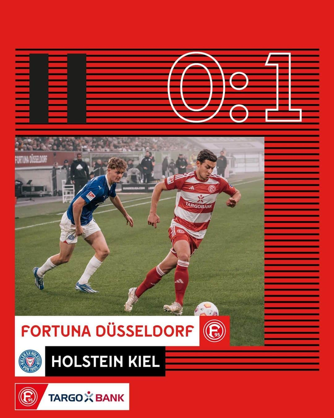 フォルトゥナ・デュッセルドルフのインスタグラム：「Pause ⏸️ Wir laufen dem Rückstand aus der 18. Spielminute hinterher 😤 • • #f95 #fortuna #F95KSV #2Bundesliga」