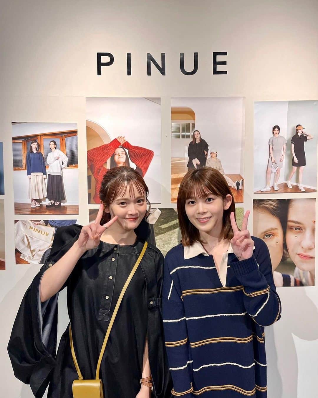 尾関梨香のインスタグラム：「楽しみにしてたPINUEの展示会行ってきた♡ 可愛いお洋服たくさんすぎて悩みました🤔 かりんちゃんいつもありがとう🩶2日間おつかれさまー！」