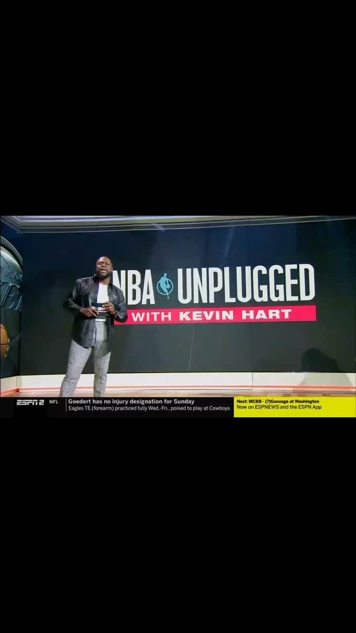 ケビン・ハートのインスタグラム：「I had an absolute blast last night on @nba Unplugged with my brothers @hgoodspeed @johnburgandee @spankhorton @joeywells5 @wayne215 ….Major thank you to all of our guest as well @stephenasmith @richardajefferson @patbev21 & @osheajacksonjr ….I will see you guys again on Jan 5th Sixers vs Knicks!!!! P.S add sports commentary to my resume now 😂😂😂💪🏾💪🏾💪🏾 #HustleHart」