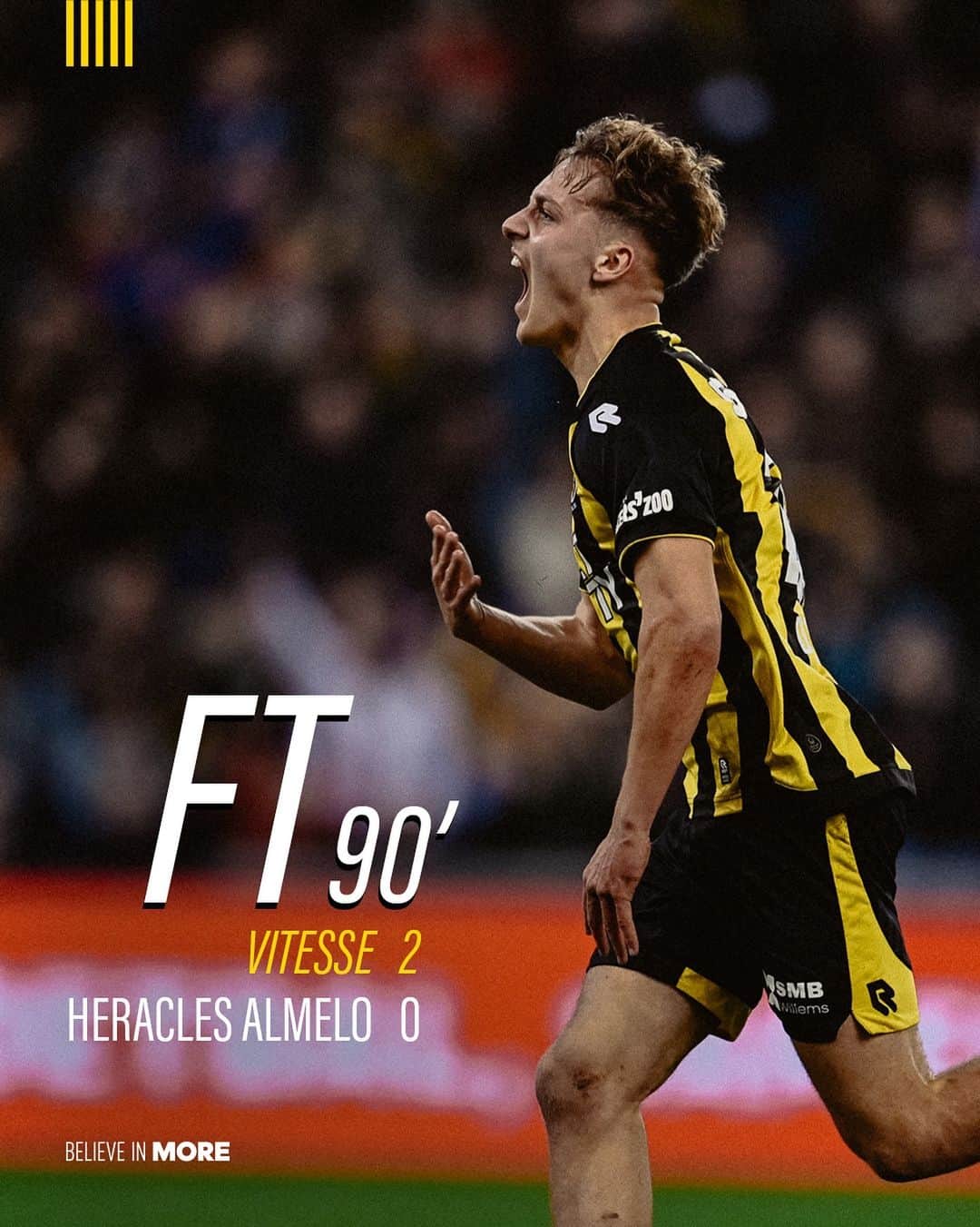 フィテッセのインスタグラム：「𝗗𝗥𝗜𝗘 𝗣𝗨𝗡𝗧𝗘𝗡! 💛🖤  FT | 2-0  #Vitesss #VITher」