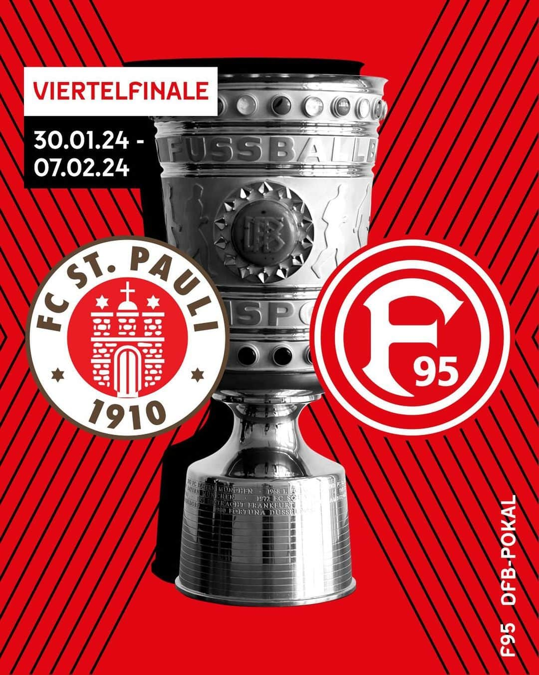 フォルトゥナ・デュッセルドルフのインスタグラム：「Ein Auswärtsspiel im @dfb_pokal - Welch eine Überraschung 🤦🏻‍♂️ Wir gastieren im Viertelfinale beim @fcstpauli 🏆 Was sagt Ihr zum Los? • • #f95 #fortuna #DFBPokal」