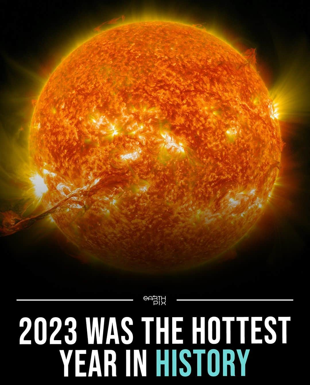 Earth Picsのインスタグラム：「According to the Copernicus Climate Change Service, 2023 is set to make history as the hottest year on record. 🌍 EU scientists reveal that the global average temperature for the first 11 months has already surpassed the 1850–1900 average by a whopping 1.46°C (2.63°F).   The impact of burning fossil fuels  and environmental damage have released heat-trapping gases, driving the planet’s temperature up by 1.2°C since the Industrial Revolution.」