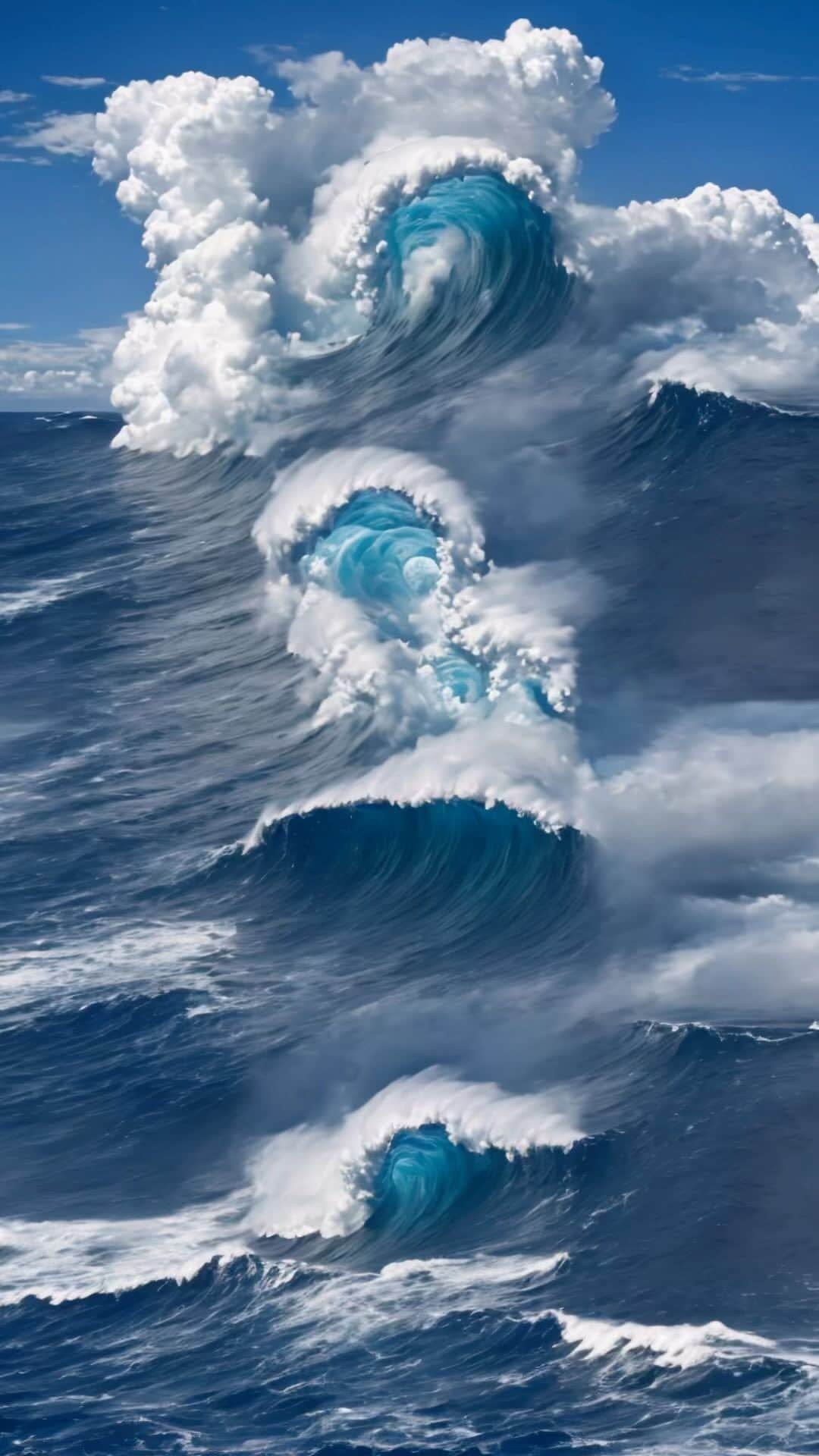 Paul Octaviousのインスタグラム：「Sea Horses // Waves in the middle of nowhere land. #oceanwaves #deepblueaea」