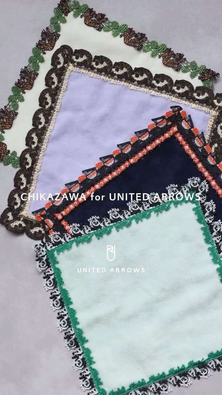 UNITED ARROWS のインスタグラム：「ちょっとしたギフトにも嬉しいハンカチ。 ユニークなモチーフが愛らしい＜近沢レース店＞の別注ハンカチが登場。日本の四大都市をイメージソースに、北海道は木彫り熊、関東は笹を持ったパンダ、関西はジャングルを歩くトラ、九州はラーメン。 直接的なモチーフは使わずとも、繊細なレース使いと色合いでそれぞれのイメージを表現しました。  各¥2,200    #UnitedArrows #UnitedArrowsWomen #ユナイテッドアローズ #近沢レース店 #ハンカチ #ハンカチギフト」