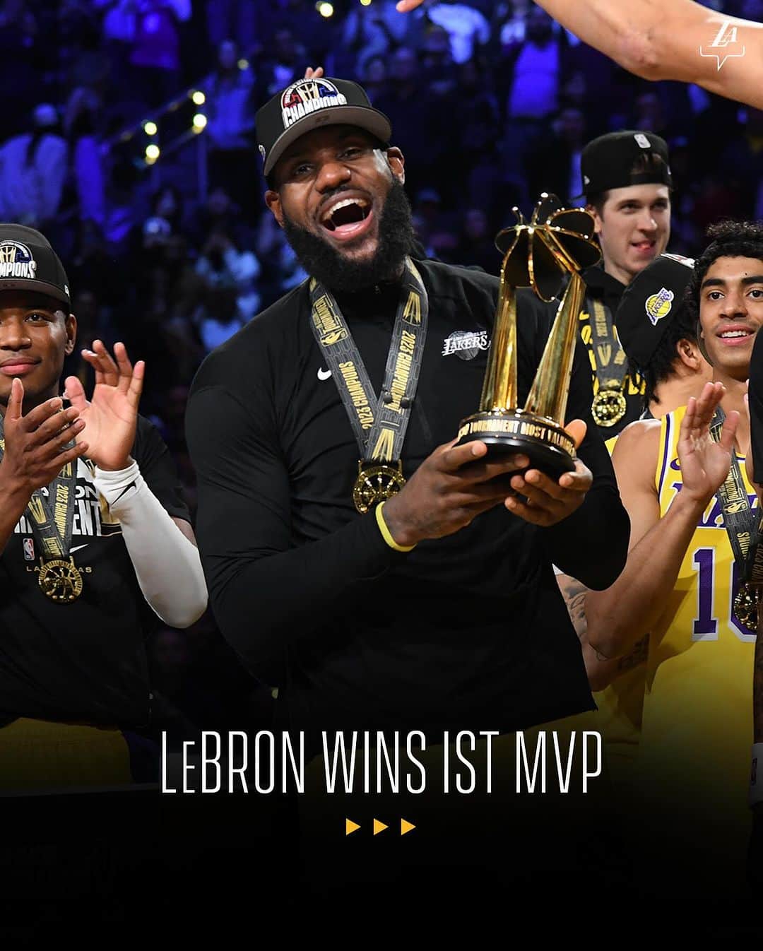 Los Angeles Lakersのインスタグラム：「4x MVP 4x Finals MVP 3x All-Star MVP First EVER In-Season Tournament MVP」