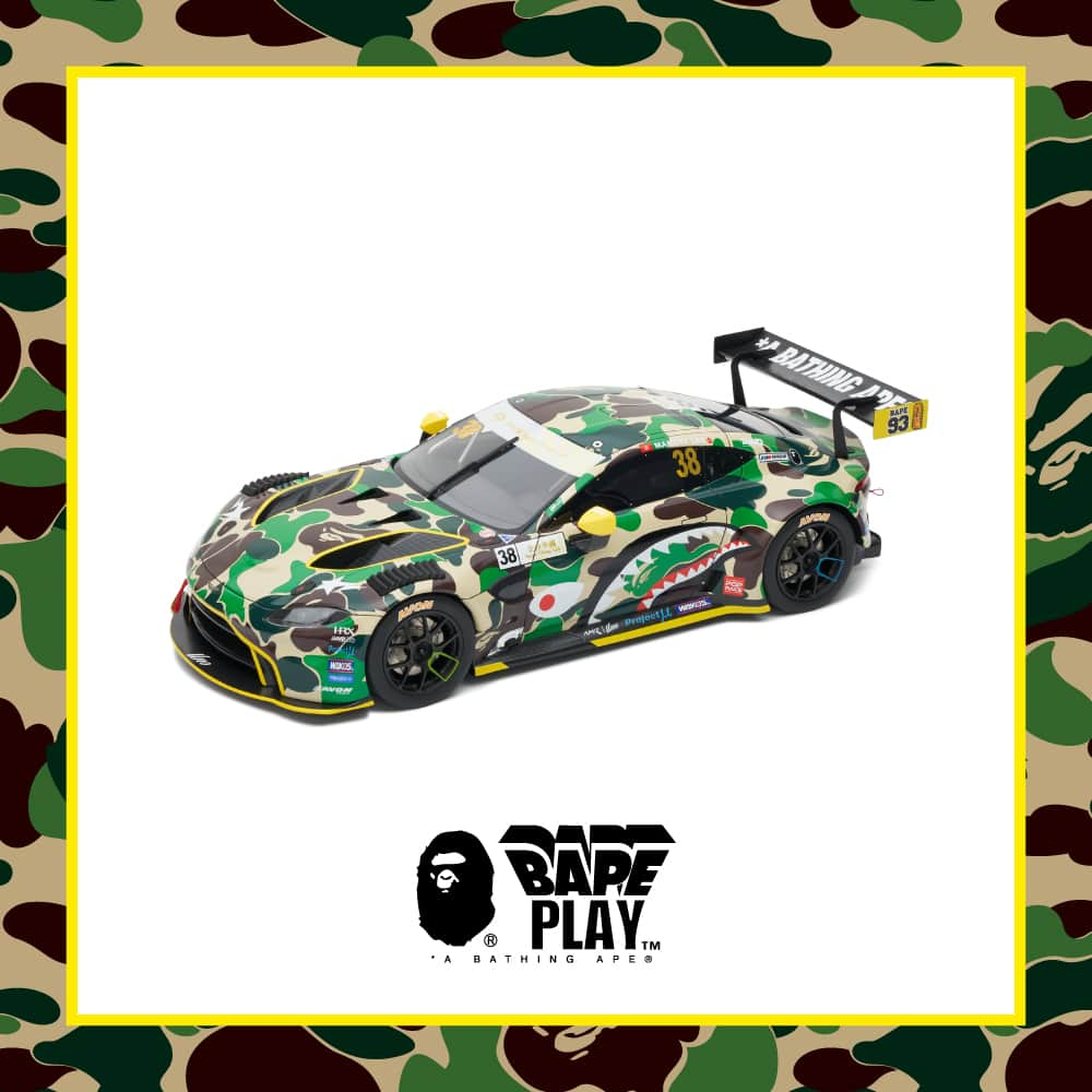 I.T IS INSPIRATIONさんのインスタグラム写真 - (I.T IS INSPIRATIONInstagram)「With the remarkable success of the Grand Prix’s showcase, BAPE® is proudly presenting Aston Martin GT3 1/18 Model Car Collaboration with POP RACE. The overall color scheme of the sports car tends toward a bolder and trendier look by combining BAPE® signature ABC CAMO with the vehicle's personality, which gives the Vantage a new look and keep it at the forefront of the action.  BAPE® x POP RACE Aston Martin GT3 1/18 Model Car will be releasing at BAPE STORE® and BAPE.COM on December 9th, 2023.  @poprace__ #ITHK #abathingape #bape #poprace」12月11日 16時12分 - ithk