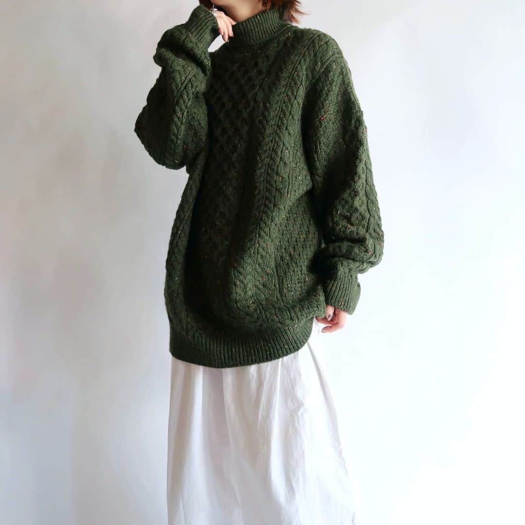 TheSunGoesDownのインスタグラム：「mixed turtleneck knit /Ireland  staff 157cm」