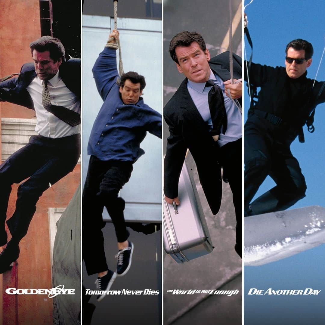 James Bond 007のインスタグラム：「What do you think is Pierce Brosnan’s most challenging 007 stunt?」