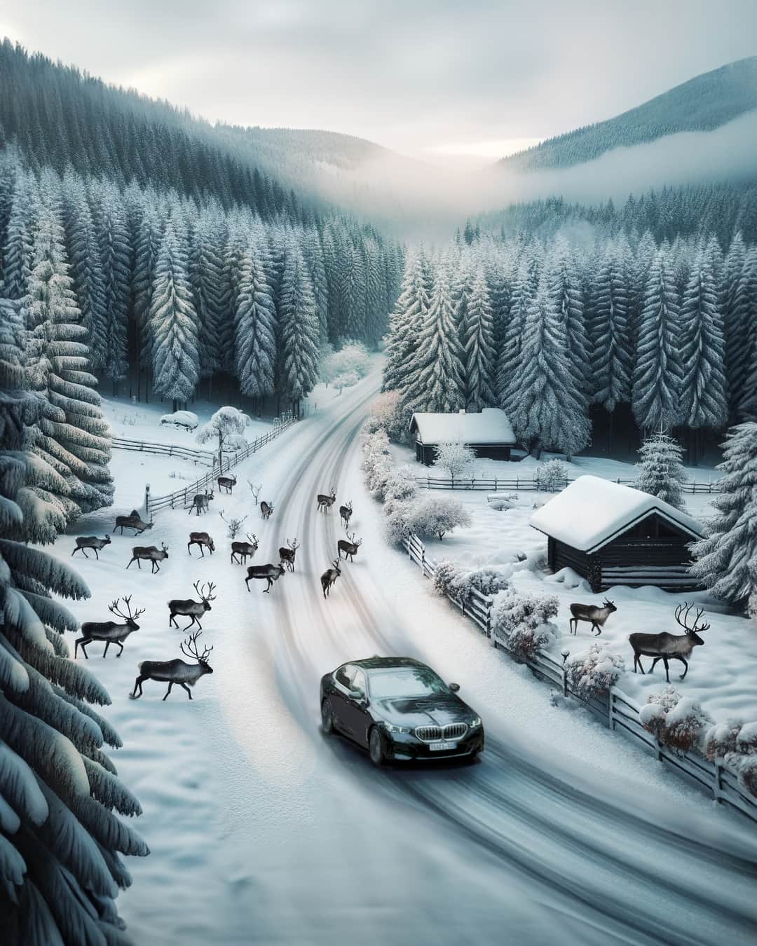BMWさんのインスタグラム写真 - (BMWInstagram)「Chasing winter wonderlands one snow covered drive at a time. ❄️🚗✨  Enhanced with AI.   THE NEW BMW i5. 100% electric.  #THENEWi5 #THEi5 #BMW #BMWi #BMWElectric __ BMW i5 eDrive40​: Combined power consumption: 19.7–15.9 kWh/100 km. Combined CO2 emissions: 0 g/km. Electric range: 472–582 kilometers. All data according to WLTP. Further info: www.bmw.com/disclaimer」12月11日 19時39分 - bmw