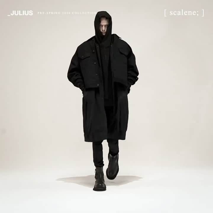 ユリウスのインスタグラム：「JULIUS 2024 PRE-SPRING COLLECTION [ scalene; ]  Available now at Julius Stores in Tokyo and Online Store.   Shipping worldwide directly from Japan. Explore the new collection at our Online Store. Link in Bio.  ※ Some items are delayed due to delivery schedule.」