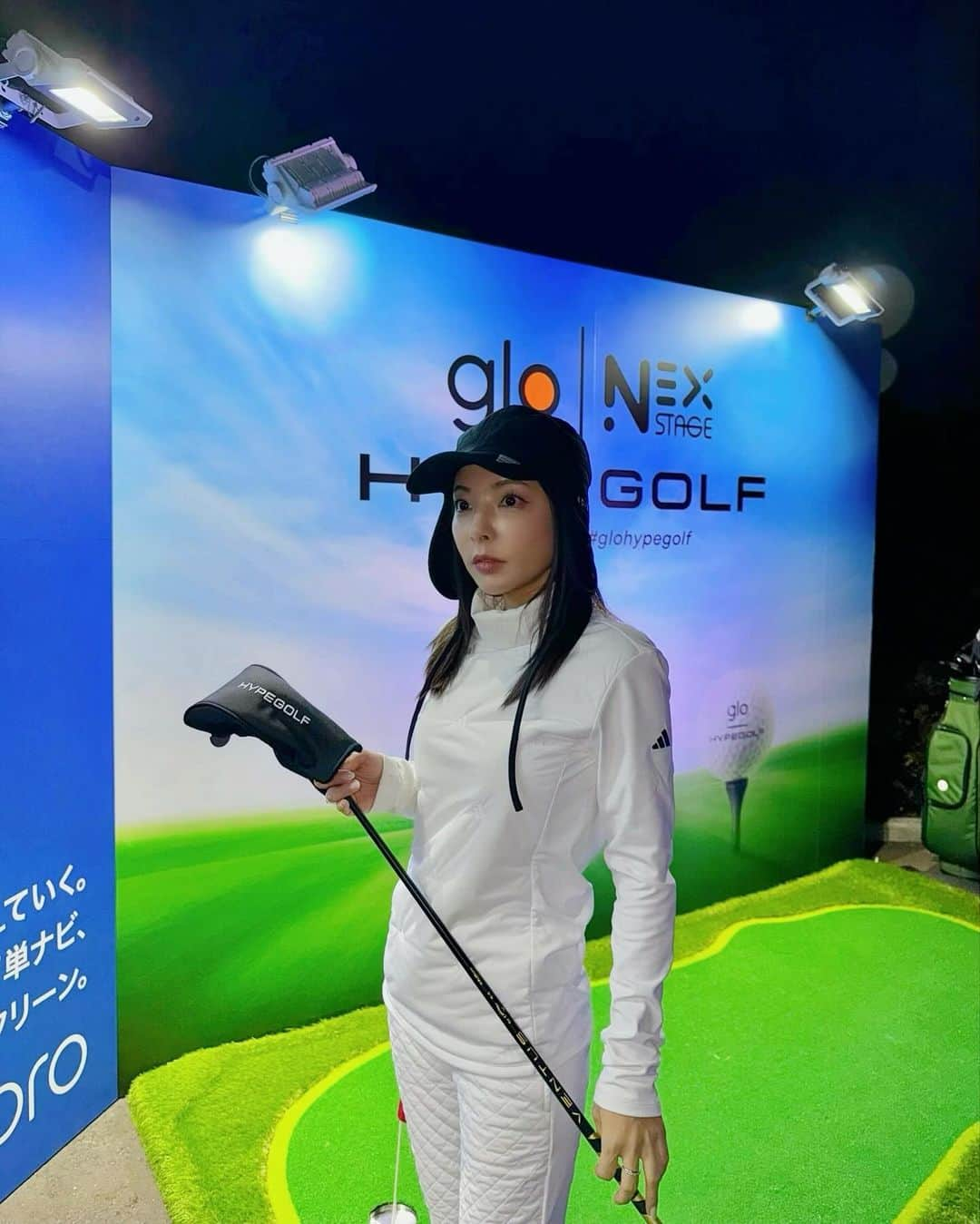 井上奈保のインスタグラム：「HYPEBEASTが手掛けるゴルフプロジェクトHYPEGOLFによるイベント「HYPEGOLF INVITATIONAL IN JAPAN 2023」のアフターパーティーに参加しました🎄 紹介制のハイエンドなゴルフ場📍ザ セイントナイン東京 のクラブハウスも豪華でした✨ 体を痛めてなかったらプレーもしたかったなぁ。。  @glo.japan @hypegolfjapan #PR」