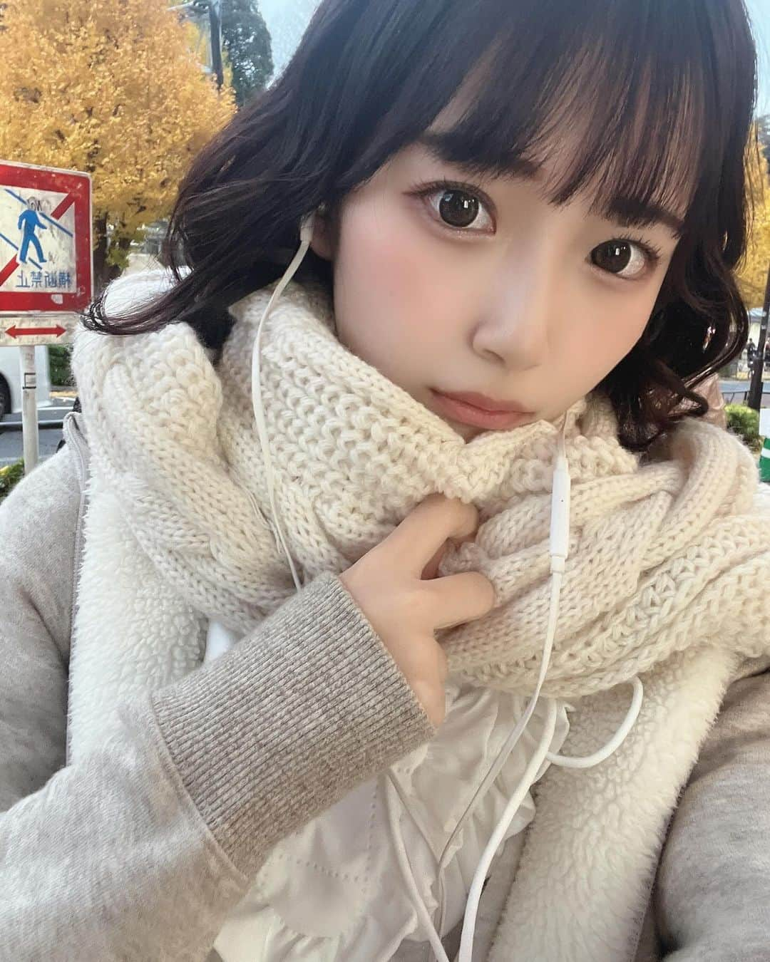 音井結衣のインスタグラム：「たまには携帯じゃなくて街の景色を見るのもいいよね🤭♪ *:..｡oƒ *:..｡oƒ *:..｡oƒ *:..｡oƒ *:..｡oƒ #asobisystem #reels #instareels  #アイドル  #idol  #アイドル前髪 #cosplay #ボブ #cosplaygirl  #japanesegirl  #animegirl  #instagood  #likestagram  #uwu  #紅葉 #秋 #いちょう並木 #いちょう #kawaiigirl  #kawaiifashion  #随手拍 #instadaily  #ootd #tiktok #每日穿搭 #tiktokers #tiktokjapan  #jk  #自撮り  #selfie」