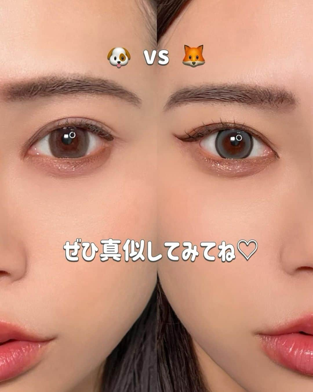 sachiyo_misuさんのインスタグラム写真 - (sachiyo_misuInstagram)「【別人級！半顔メイク！！ 🐶 VS🦊 】  クリッと丸い犬目と、切れ長のキツネ目！！ 半額メイクやってみました♥  ▶普段のメイクや万人受け、男受けメイクとしては 犬目がオススメ🐶 ▶パーティーに行く時や女子受けメイクとしては 狐目がオススメ🦊  各ポイントは記事に記載しているので見てみてください♥  #デカ目メイク #整形級メイク #キツネ目メイク #大目メイク #アイラインの引き方#顔メイク #垢抜けメイク #howto #howtobeauty #makeup #make #メイク #メイクアップ #メイクレッスン #トレンドメイク #howtobeauty #howtomakeup #howtomake #ブルベ冬」12月11日 22時00分 - sachiyo_misu