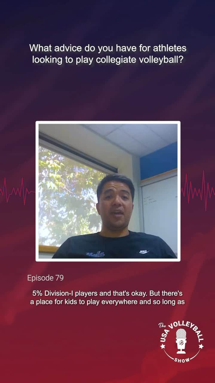 USA Volleyballのインスタグラム：「Aspiring collegiate athletes, this is the podcast for you! @uclawomensvb head coach and U.S. Women’s National Team assistant coach @alfeereft shares his advice for anyone looking to play at the collegiate level. This and more in episode 79!  Listen on all podcast platforms or watch, 🔗 in bio. #USAVShowPod」