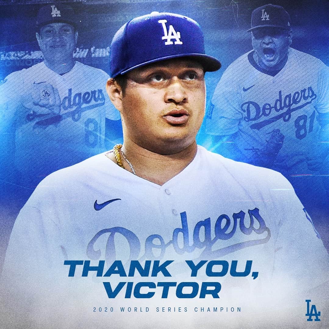 Los Angeles Dodgersのインスタグラム：「World Series Champion. Thank you Victor for your contributions and for helping to bring a championship to Los Angeles. Best of luck in New York.」