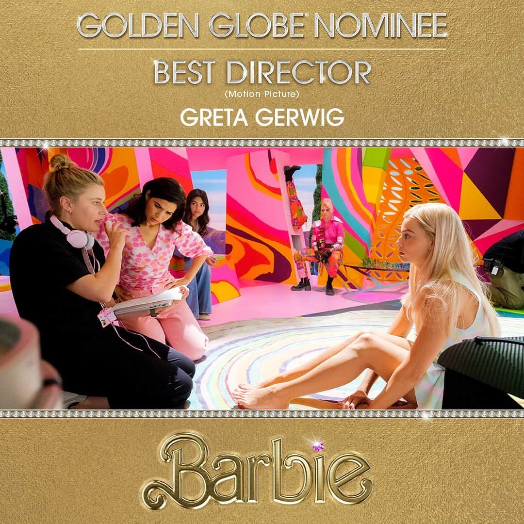 バービーさんのインスタグラム写真 - (バービーInstagram)「Join us as we congratulate #BarbieTheMovie on being nominated for 9 #GoldenGlobes, including:  - Best Picture, Musical or Comedy - Best Director, Motion Picture – Greta Gerwig - Best Screenplay, Motion Picture – Greta Gerwig, Noah Baumbach - Best Performance by an Actress in a Motion Picture, Musical or Comedy – Margot Robbie - Best Supporting Actor, Motion Picture – Ryan Gosling - Best Original Song, Motion Picture – “What Was I Made For?” - Best Original Song, Motion Picture – “I’m Just Ken” - Best Original Song, Motion Picture – “Dance the Night”」12月12日 5時46分 - barbie