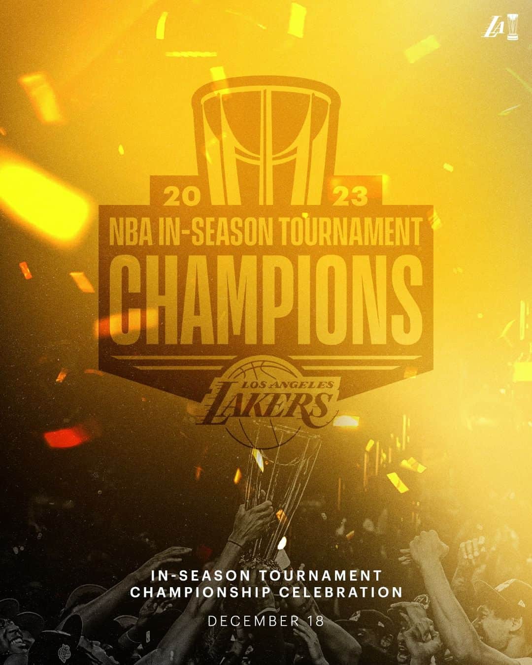 Los Angeles Lakersのインスタグラム：「Lakers Nation, join us in celebrating our undefeated run to the inaugural In-Season Tournament Championship 🏆」
