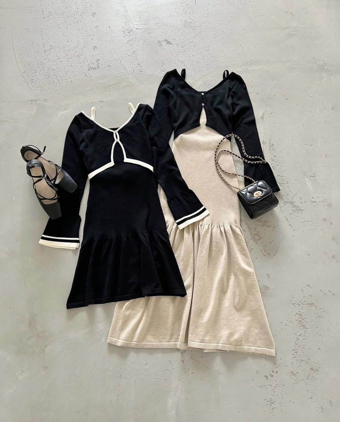 dazzlinさんのインスタグラム写真 - (dazzlinInstagram)「____ Spring one-piece collection👗  春はワンピース1枚で ”ラクカワ” コーデ〇 おすすめ新作ワンピースをまとめてご紹介💭  . ■ One-piece #ミニカーデチュールドッキングワンピース price : ￥13,200 ivory / gray / black / beige size : S / M ※ 1月下旬お届け予定📦  . #カーブジャケットSET2wayデニムキャミワンピース price : ￥12,100 black / blue / indigo / beige size : S / M / L ※ 1月下旬お届け予定📦  . #ミニシャギーラメニットキャミワンピース price : ￥7,590 gray / pink / green / beige size : FREE ※ 1月中旬お届け予定📦  . #カーデレイヤーバックオープンミニワンピース price : ￥9,900 black / orange / blue / beige size : FREE ※ 2月中旬お届け予定📦  . #カーデレイヤーバックオープンニットワンピース price : ￥11,000 black / orange / blue / beige size : S / M ※ 1月中旬お届け予定📦  . ____________________________________________  アイテム詳細はショッピングタグ or TOPページURLよりチェック🔗 » @dazzlin_official  . 全国のdazzlin staffのスタイリングをチェック👗 » dazzl,in_staff_snap  . #dazzlin #ダズリン #春服コーデ #春コーデ #ニット #ニットワンピース #ワンピース #ワンピースコーデ #デニム #デニムコーデ #デニムワンピース #ジャンスカ #ノームコア #dazzlin_24SS #ダズリン24年春 #推し活 #カフェ活 #カフェ巡り #参戦服 #参戦コーデ #大人コーデ #大人カジュアル #カジュアルコーデ #きれいめカジュアル #シンプルコーデ」12月12日 12時12分 - dazzlin_official