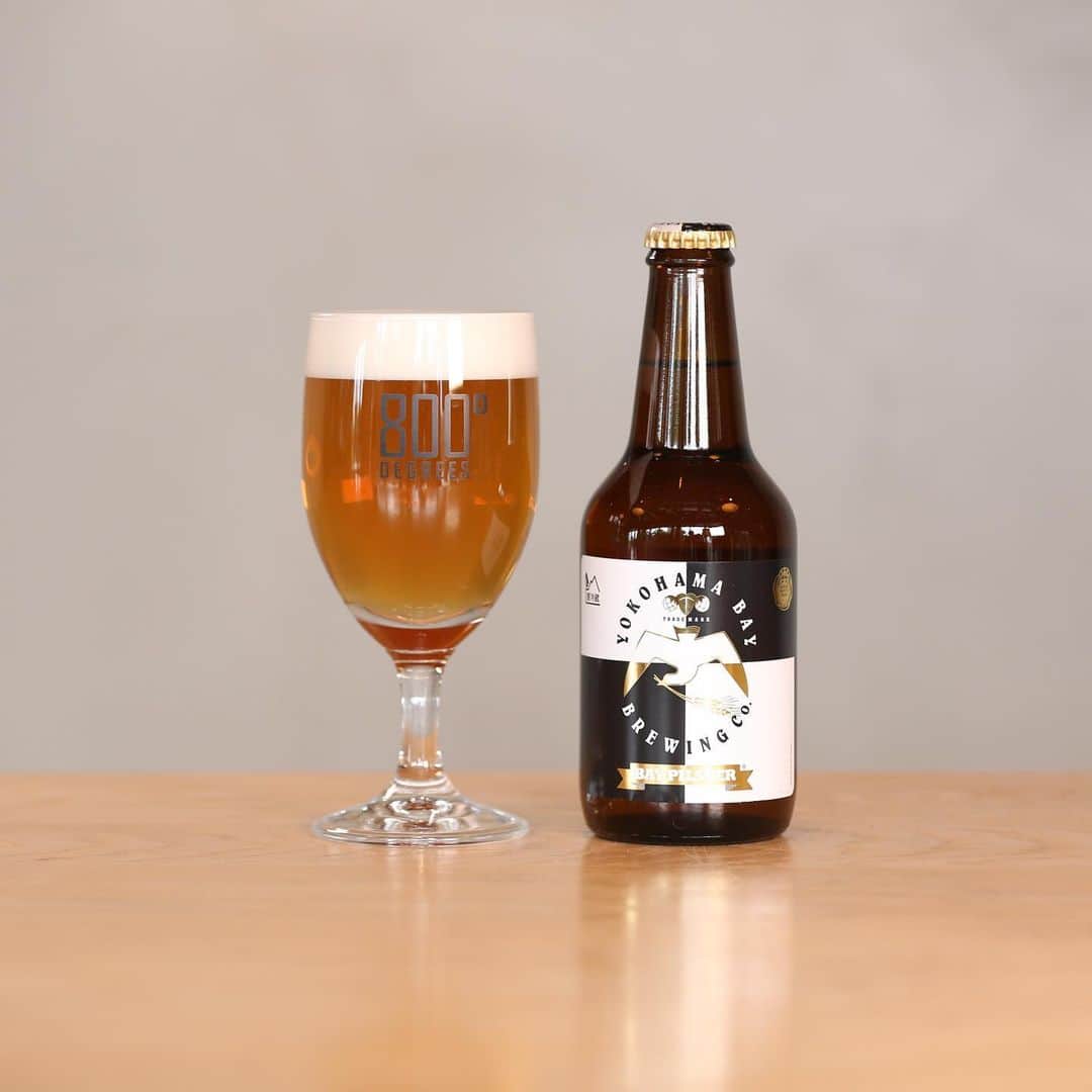 800DEGREES JAPANのインスタグラム：「* 800°DEGREES CRAFT BREW STAND  Have you tried YOKOHAMA BAY BREWING?  "BAY PILSNER "  Features a refreshing aroma and caramel flavor!  We have a wide range of Kanagawa's beers, there's something for every beer lovers!  Click link to see full menu!  #800degreesjapan」