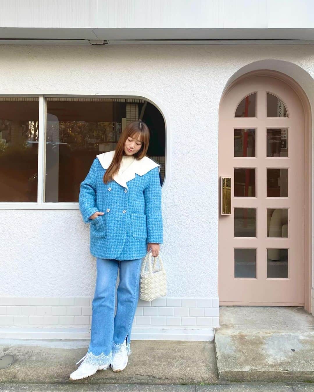 濱内奈々子のインスタグラム：「🩵 #nanakoootd」