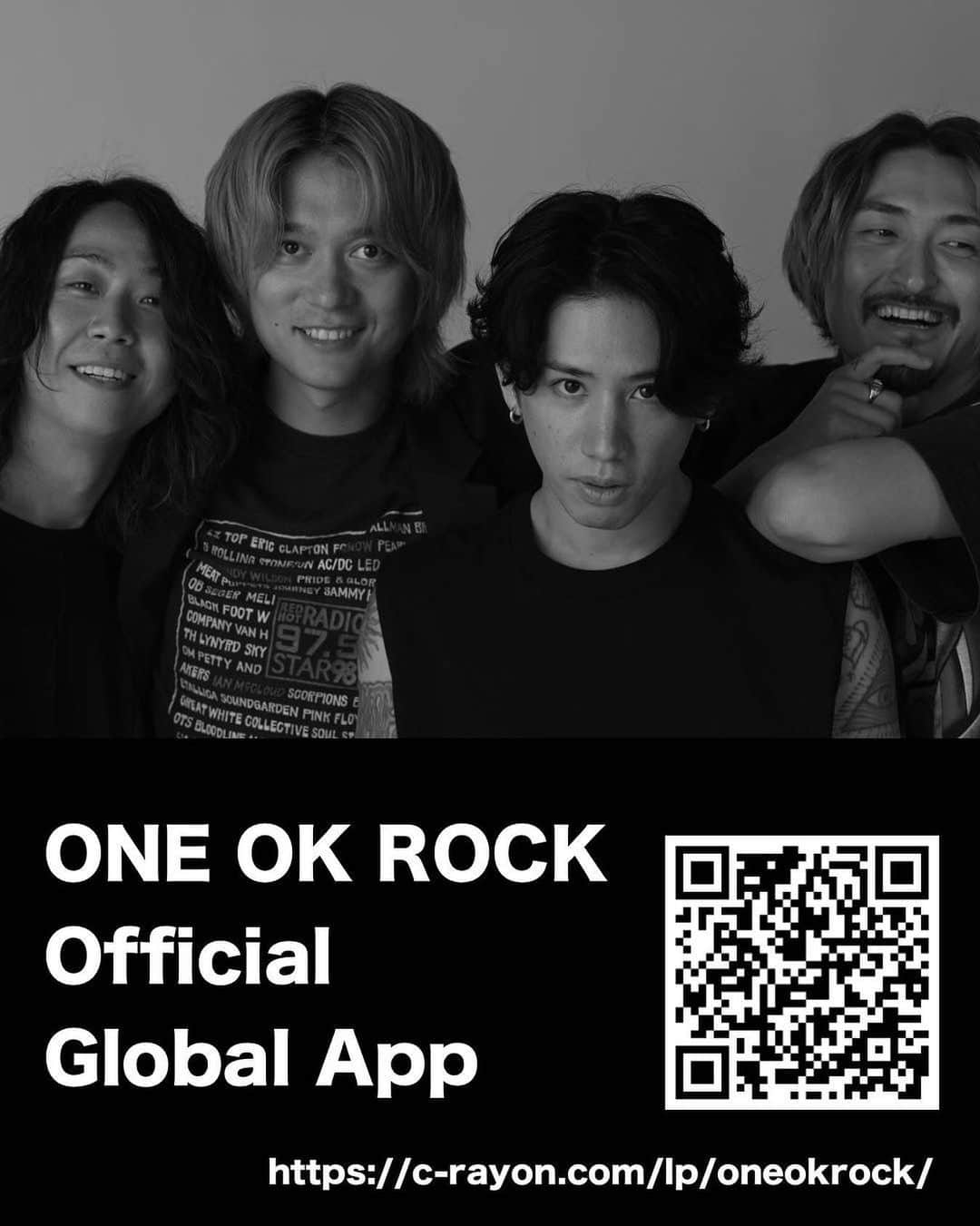 Ryota のインスタグラム：「ONE OK ROCK has launched it's global mobile app! This app allows you to find all the latest news of the band so get it now! https://c-rayon.com/lp/oneokrock/ #ONEOKROCK」