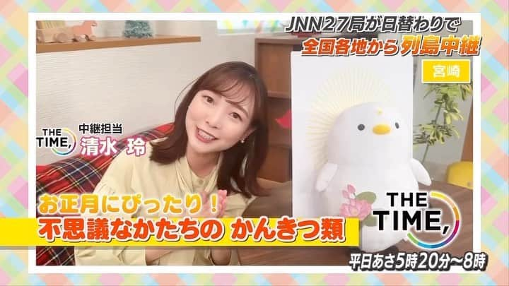 清水玲のインスタグラム：「・  明日のTHE TIME,中継は日南市から！  今回ご紹介するのは県民の皆さんも 知らない方も多いのでは？？  ふしぎな形の柑橘をご紹介します🍊  ヒントは仏様！ 縁起物なんだそうですよ⭐️  朝７時３０分頃〜 生中継ぜひご覧ください☺️🩷  ・ ・  #宮崎#宮崎放送#MRT#アナウンサー #tbs#thetime#列島中継#中継#日南#日南市」