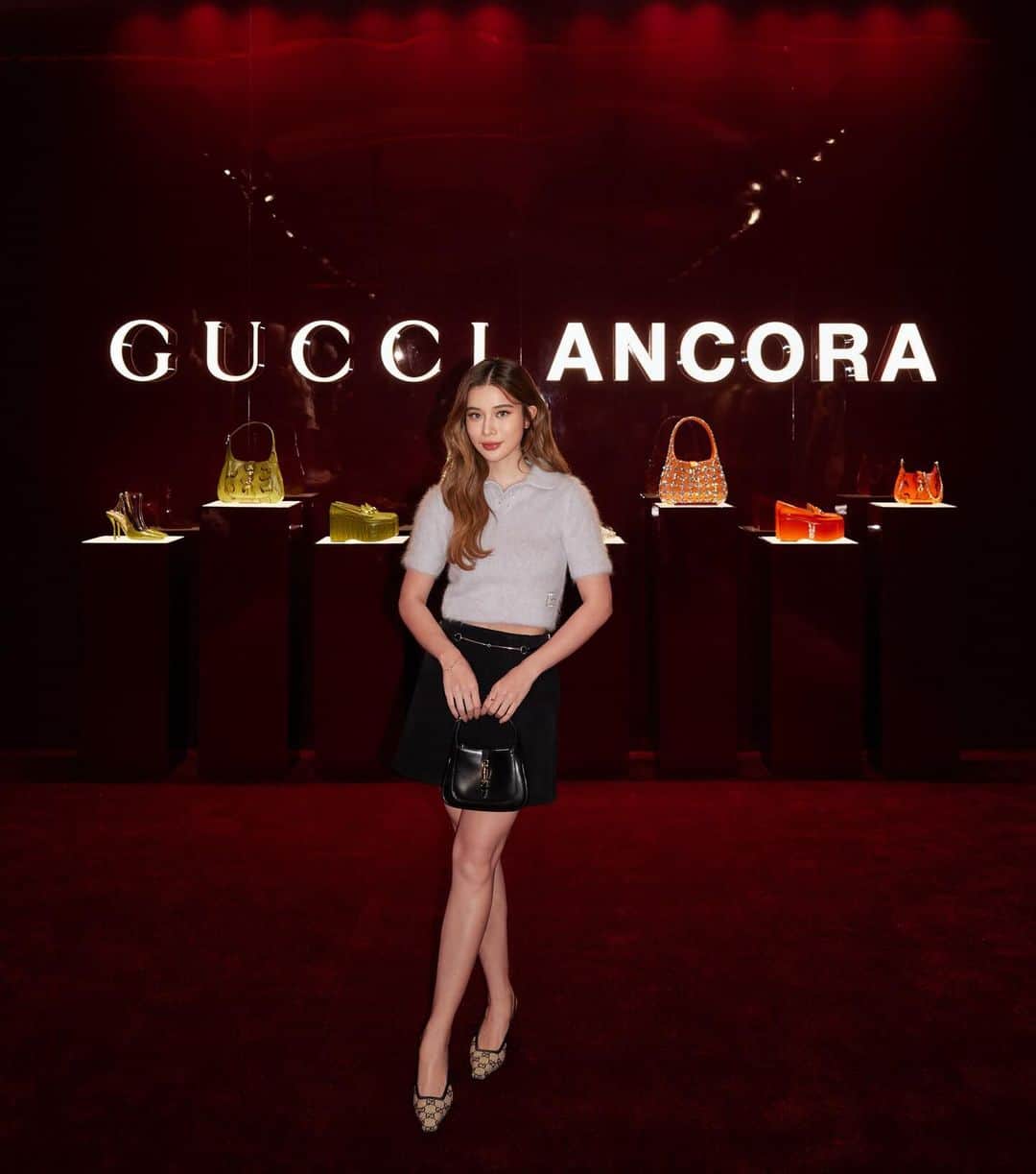 Supassaraのインスタグラム：「Gucci Ancora Spring/Summer 2024 Asia Press Open House in Singapore🍒  #GucciAncora  #GucciSS24」