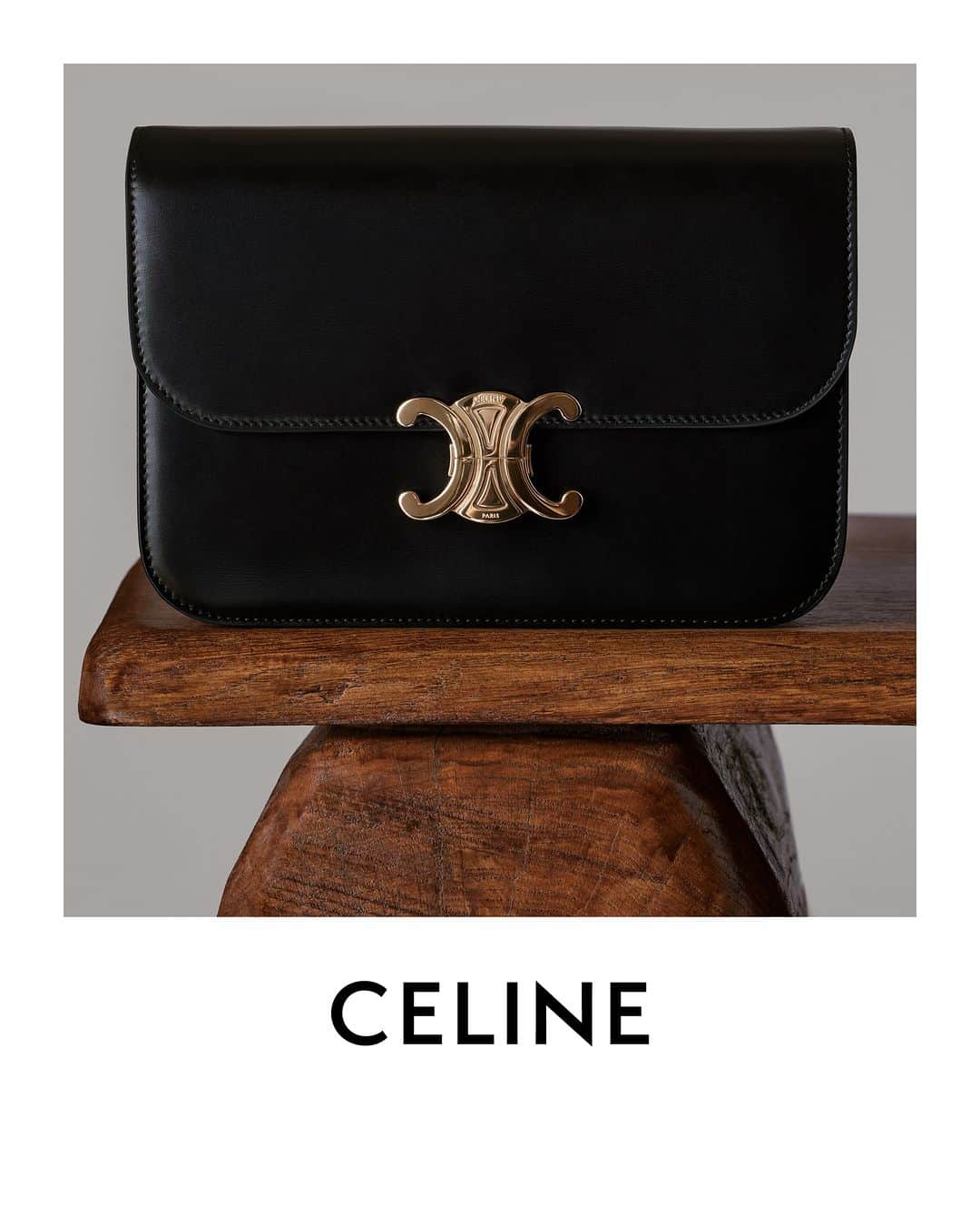 Celineのインスタグラム：「CELINE HOLIDAYS  CELINE CLASSIQUE TRIOMPHE BAG  COLLECTION AVAILABLE NOW IN STORES AND ON CELINE.COM  @HEDISLIMANE PHOTOGRAPHY  #CELINEHOLIDAYS #CELINEBYHEDISLIMANE」