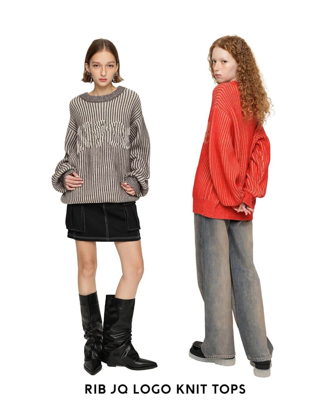 スライのインスタグラム：「NEW ARRIVAL __________________________________ ☑︎RIB JQ LOGO KNIT TOPS (030GAA70-4630) GRY,L/RED _____________________________ㅤ #SLY #SLY_fav」