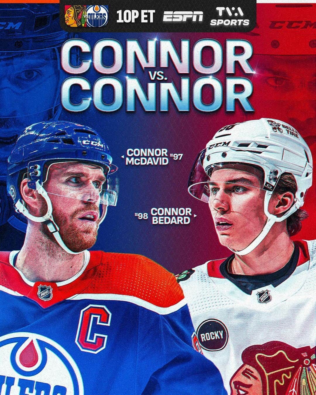 NHLさんのインスタグラム写真 - (NHLInstagram)「CONNOR vs. CONNOR 😤  Don’t miss Connor McDavid and Connor Bedard facing off for the first time tonight at 10p ET on @espn and @tvasports!」12月12日 23時21分 - nhl