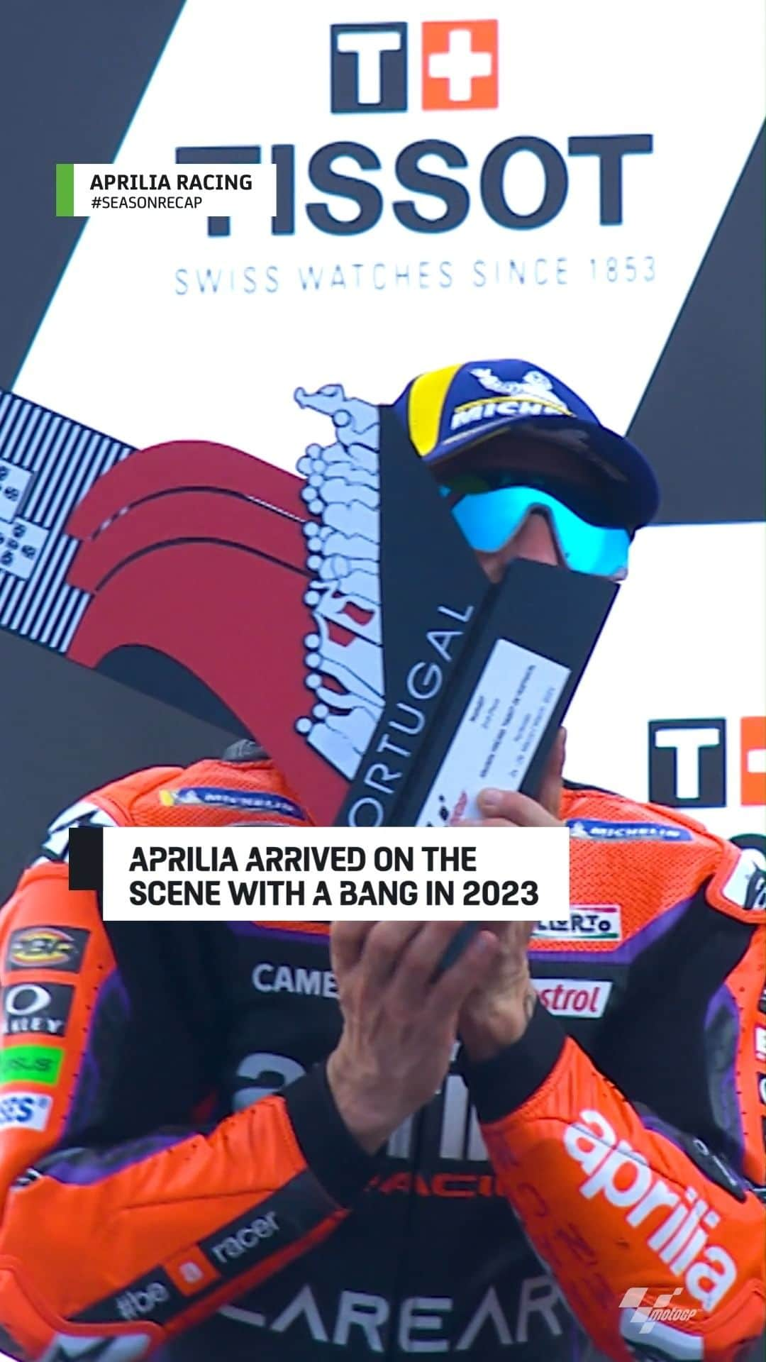 MotoGPのインスタグラム：「A promising start and two victories with @aleixespargaro, but the Aprilias didn't quite live up to expectations in the second half of the season 📊 Let's go over the Noale factory's 2023 campaign! 🔍  #SeasonRecap #MotoGP #AleixEspargaro #AE41 #MaverickVinales #MV12」