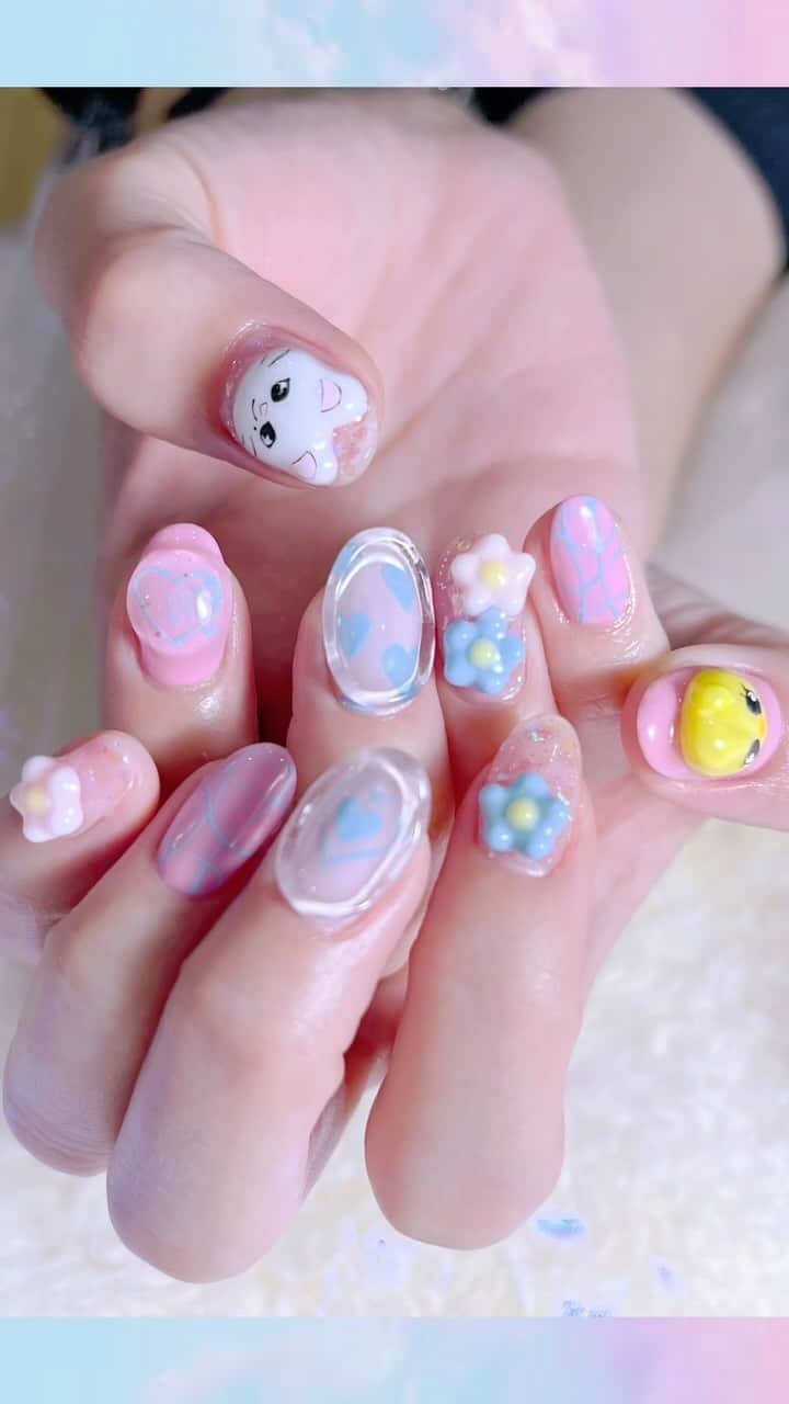 なかやまちえこのインスタグラム：「𝟑𝔇　ℭ𝔩𝔞𝔶　𝔊𝔢𝔩．⠀ @emena_nail.official #pr #nail #nails #nailart #ネイル #美甲 #ネイルアート  #japanesenailart #manucure #japanesenails #manicurist #gelnails #أظافر #네일아트 #미용  #เพ้นท์เล็บ #artedeuñas #เพ้นท์เล็บเจล #ジェルネイルデザイン #ネイルデザイン #nagelkunst #クレイジェル @aby_sharenail」