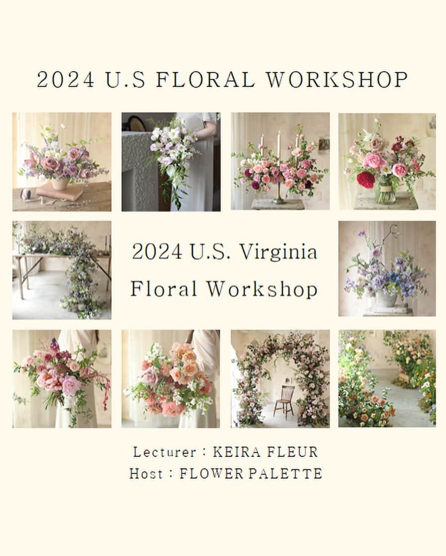플로리스트 김애진(케이라플레르)のインスタグラム：「KEIRA visiting U.S.A again! We are sincerely thanks to the overwhelming interest from so many florists.  **Current Availability** -Day1, Day2, Day3, Day4 : Fully booked -Day5 : We have 2 seats left  If you are interested in Day5 course, please contact our host @_flowerpalette   We are very excited to meet floral friends in U.S」