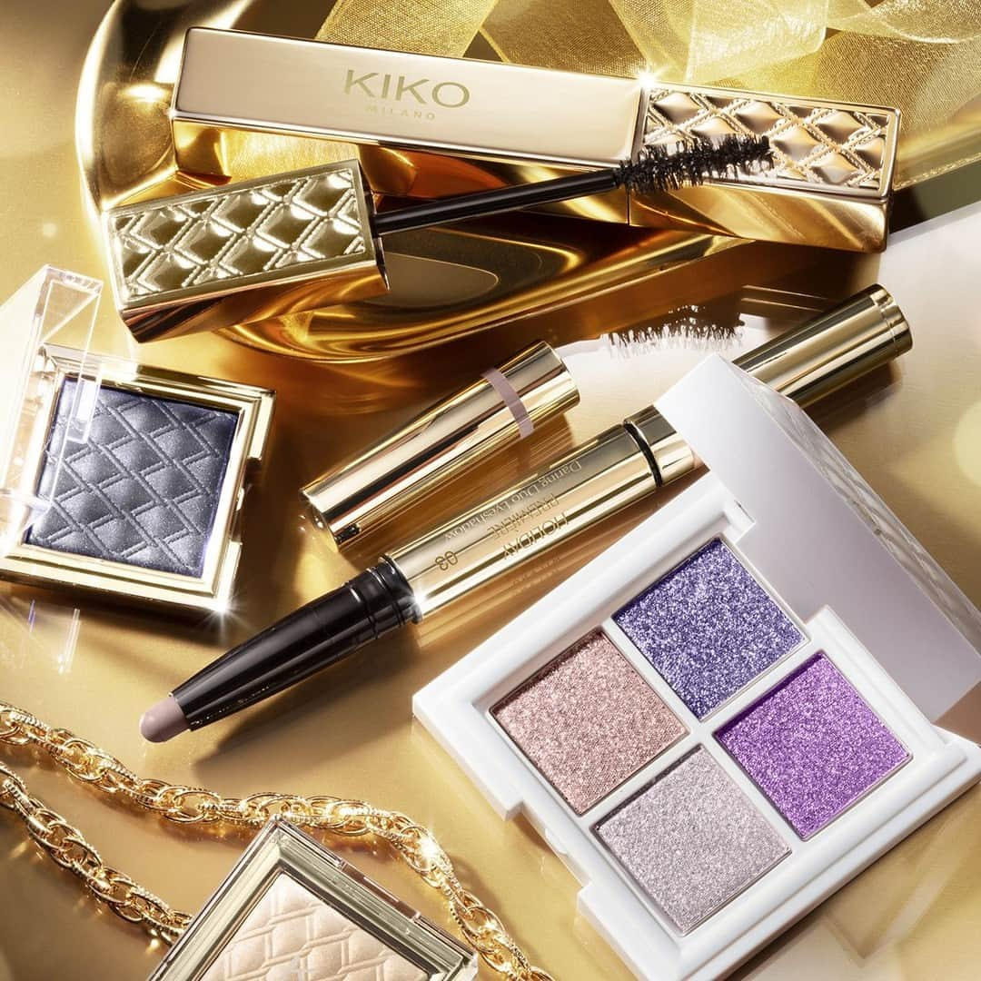 KIKO MILANOのインスタグラム：「It’s all glitz and glam with #KIKOHolidayPremiere! 🤩 Get the perfect gifts for your loved ones this festive season and add a touch of glamour to their celebrations! ✨🎁 ⁣ ⁣ Daring Duo Eyeshadow 03 - Metallic Eyeshadow 04 - Made To Shine Eyeshadow Palette 01 - Volume & Curl Mascara⁣」