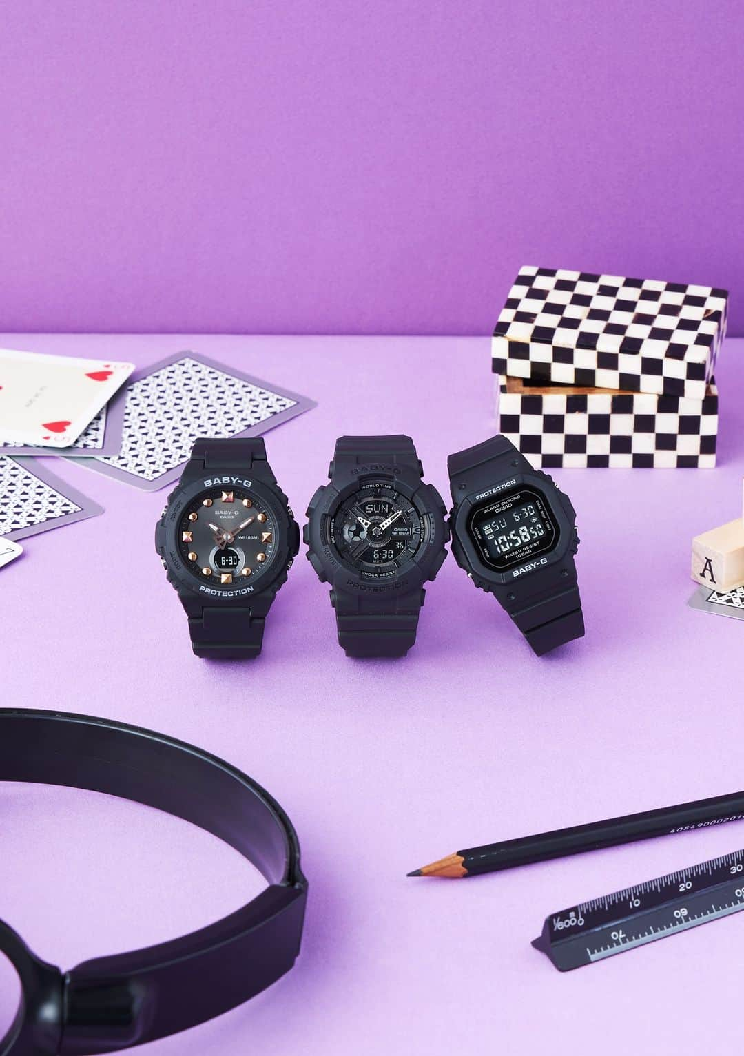 CASIO BABY-G Japan Officialのインスタグラム：「⌚🖤🐈‍⬛🎧💿🩶 ブラックの人気な時計を集めました🖤  どんなコーデもクールに引き締めてくれる ブラックウォッチ⌚  コーデを選ばずに着けたい方にもおすすめです🩶  －－－－－－－－－－ 左 ⌚️BGA-320-1AJF　￥14,300 *tax included  真ん中 ⌚️BA-110XBC-1AJF　￥16,500 *tax included  右 ⌚️BGD-565U-1JF　¥10,450 *tax included  －－－－－－－－－－  BABY-Gのアカウントでは他にも カラフルな商品を随時発信中📱✨  プロフィールから他の投稿もチェックして お気に入りを見つけてね💖 👉@babyg_jp  #casio #babyg #baby_g #babyg_jp #watch  #カシオ #ベイビージー #babygコーデ #時計 #腕時計 #GSHOCK #G_SHOCK #jkの日常 #ブルベ  #ブルベ冬 #大人っぽコーデ #モノトーンコーデ #手元コーデ #冬コーデ #大人っぽい #ブラック #モノトーン雑貨 #モノトーン好き #ワントーンコーディネート #ブラックコーデ #ワントーンコーデ #きょコ #bgd565u」