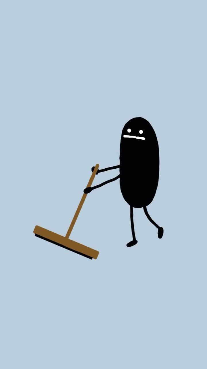 グラニフ graniphのインスタグラム：「今日は #大掃除の日 🧹 今年も大掃除の時期がやってきましたね⛄  ビューティフルシャドーもモップをゴシゴシ、一生懸命お掃除です😐️💦  ビューティフルシャドーの商品は【ショップを見る】ボタンをタップ！ ▶︎ グラニフ [Graphic Life Store] @graniph_official  #グラニフ#graniph#ビューティフルシャドー」